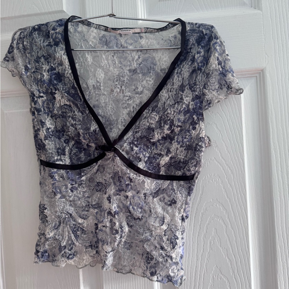 Kimchi Blue Lace Top with Black Accents